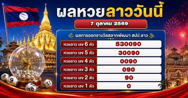 ผลหวยลาววันนี้ 7 ตุลาคม 2569