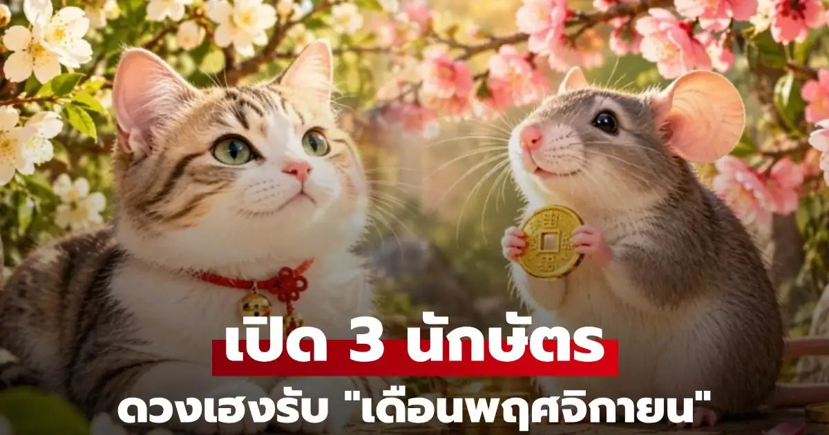 ภาพกราฟิกทำนายดวงชะตาราศีและปีนักษัตรเดือนพฤศจิกายน 2569